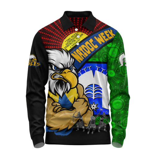 West Coast Eagles Long Sleeve Polo Shirt NAIDOC Week Pride Edition