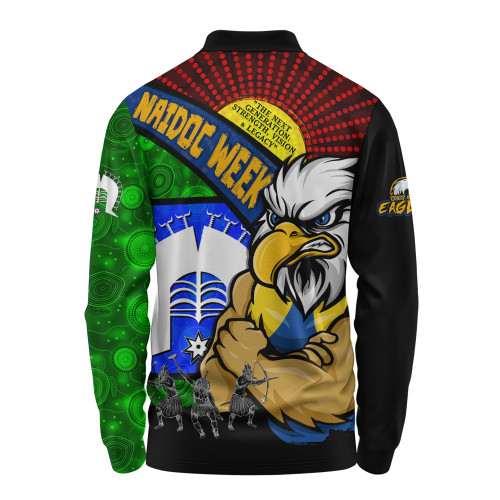 West Coast Eagles Long Sleeve Polo Shirt NAIDOC Week Pride Edition West Coast Eagles Long Sleeve Polo Shirt NAIDOC Week Pride Edition
