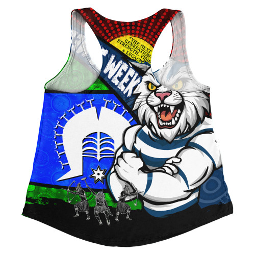 Geelong Cats Women Racerback Singlet NAIDOC Week Pride Edition