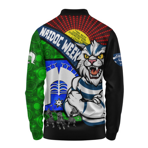 Geelong Cats Long Sleeve Polo Shirt NAIDOC Week Pride Edition