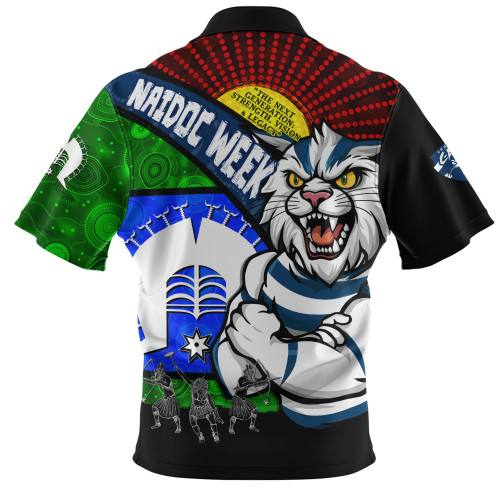 Geelong Cats Zip Polo Shirt NAIDOC Week Pride Edition Geelong Cats Zip Polo Shirt NAIDOC Week Pride Edition