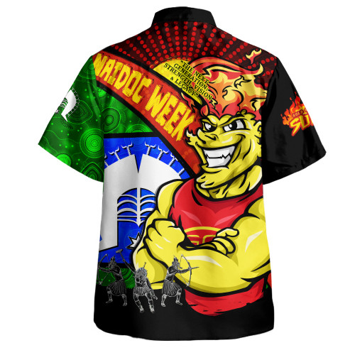 Gold Coast SUNS Hawaiian Shirt NAIDOC Week Pride Edition Gold Coast SUNS Hawaiian Shirt NAIDOC Week Pride Edition