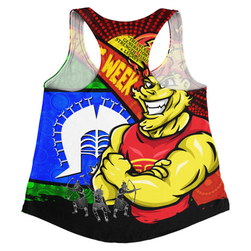 Gold Coast SUNS Women Racerback Singlet NAIDOC Week Pride Edition Gold Coast SUNS Women Racerback Singlet NAIDOC Week Pride Edition
