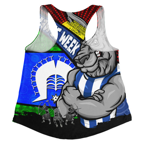 North Melbourne Women Racerback Singlet NAIDOC Week Pride Edition