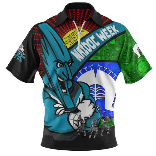 Port Adelaide Zip Polo Shirt NAIDOC Week Pride Edition