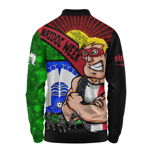 St Kilda Long Sleeve Polo Shirt NAIDOC Week Pride Edition