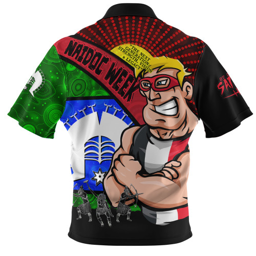 St Kilda Zip Polo Shirt NAIDOC Week Pride Edition