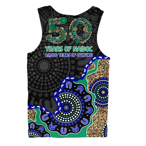 Indigenous Australian Aboriginal Men Singlet NAIDOC Fifty Years Cultural Celebration Edition