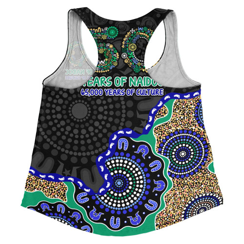 Indigenous Australian Aboriginal Women Racerback Singlet NAIDOC Fifty Years Cultural Celebration Edition