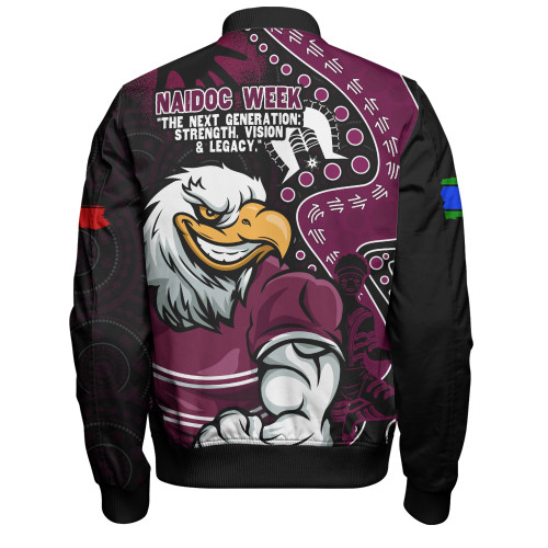 Manly Warringah Sea Eagles Bomber Jacket NAIDOC Indigenous Warrior Spirit Manly Warringah Sea Eagles Bomber Jacket NAIDOC Indigenous Warrior Spirit
