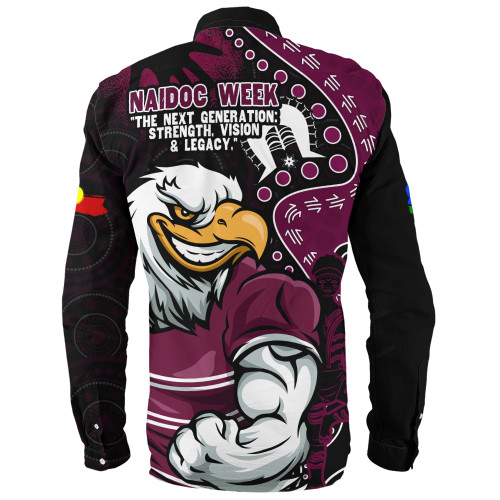 Manly Warringah Sea Eagles Long Sleeve Shirt NAIDOC Indigenous Warrior Spirit