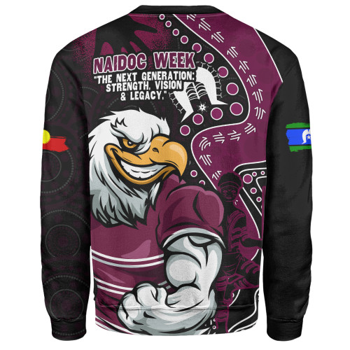 Manly Warringah Sea Eagles Sweatshirt NAIDOC Indigenous Warrior Spirit Manly Warringah Sea Eagles Sweatshirt NAIDOC Indigenous Warrior Spirit