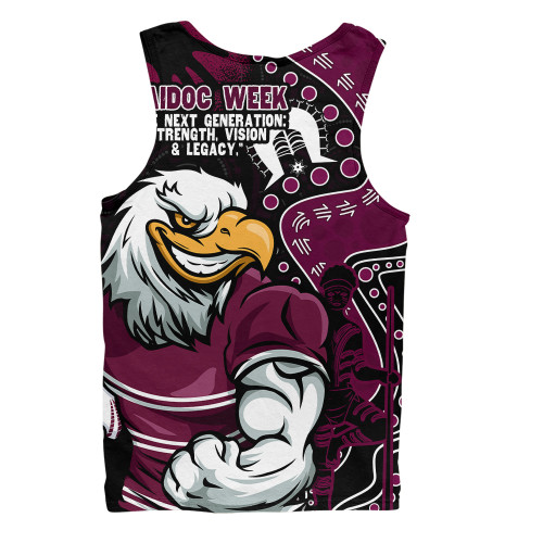 Manly Warringah Sea Eagles Men Singlet NAIDOC Indigenous Warrior Spirit