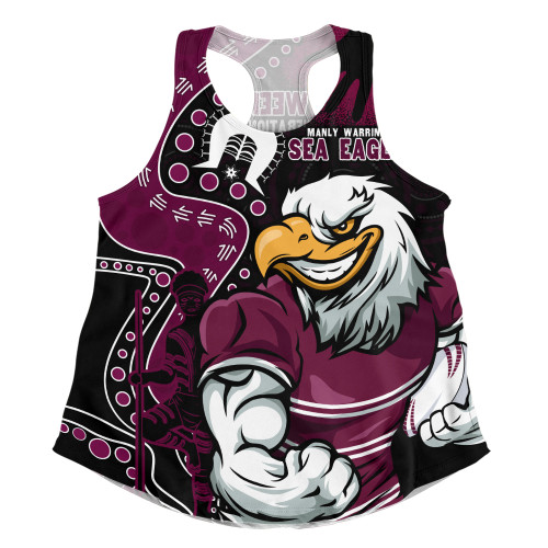 Manly Warringah Sea Eagles Women Racerback Singlet NAIDOC Indigenous Warrior Spirit
