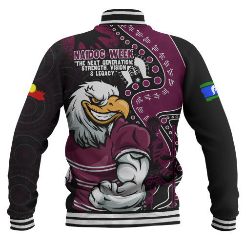 Manly Warringah Sea Eagles Baseball Jacket NAIDOC Indigenous Warrior Spirit