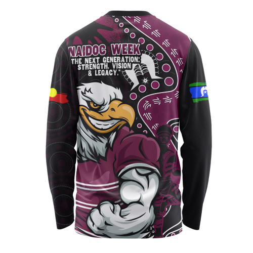 Manly Warringah Sea Eagles Long Sleeve T-shirt NAIDOC Indigenous Warrior Spirit Manly Warringah Sea Eagles Long Sleeve T-shirt NAIDOC Indigenous Warrior Spirit