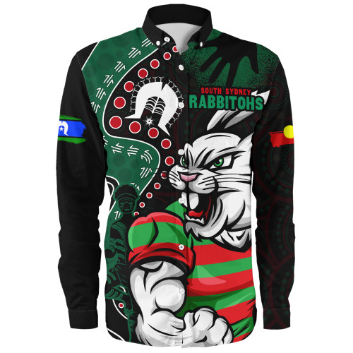 South Sydney Rabbitohs Long Sleeve Shirt NAIDOC Indigenous Warrior Spirit