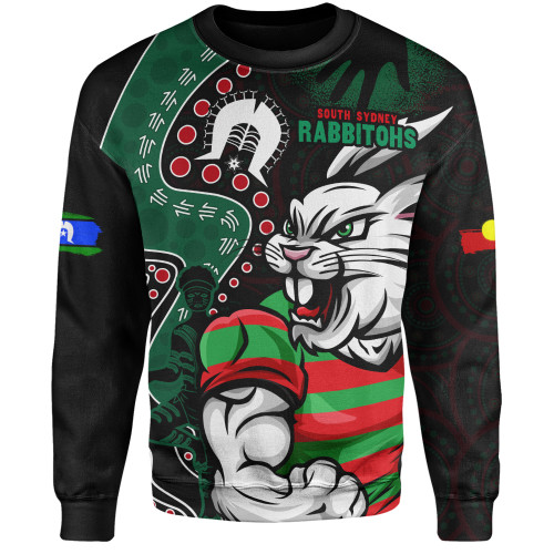 South Sydney Rabbitohs Sweatshirt NAIDOC Indigenous Warrior Spirit