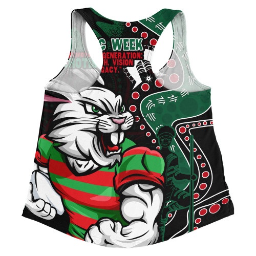 South Sydney Rabbitohs Women Racerback Singlet NAIDOC Indigenous Warrior Spirit