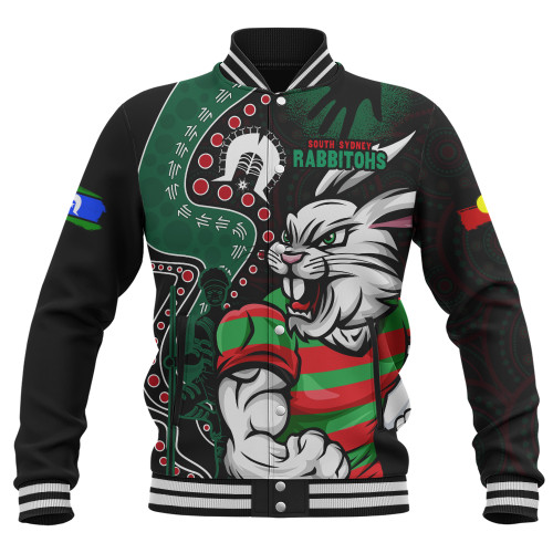 South Sydney Rabbitohs Baseball Jacket NAIDOC Indigenous Warrior Spirit