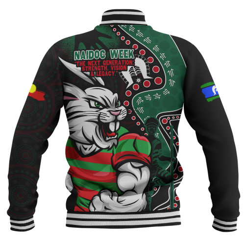South Sydney Rabbitohs Baseball Jacket NAIDOC Indigenous Warrior Spirit South Sydney Rabbitohs Baseball Jacket NAIDOC Indigenous Warrior Spirit