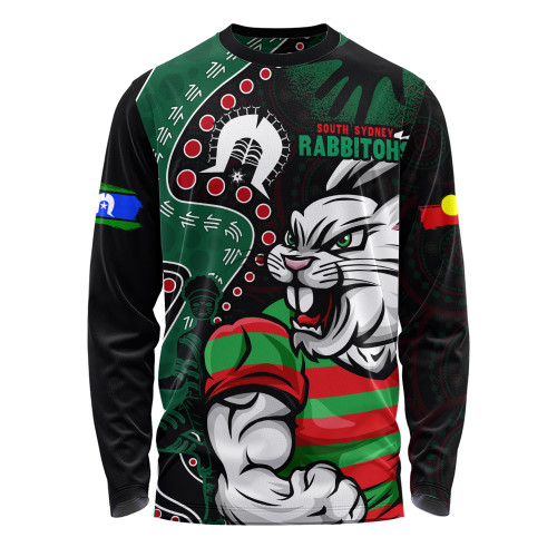 South Sydney Rabbitohs Long Sleeve T-shirt NAIDOC Indigenous Warrior Spirit