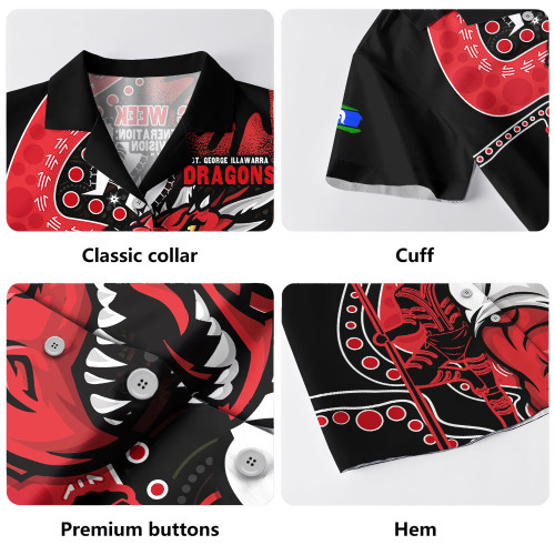 St. George Illawarra Dragons Hawaiian Shirt NAIDOC Indigenous Warrior Spirit