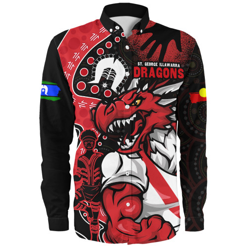 St. George Illawarra Dragons Long Sleeve Shirt NAIDOC Indigenous Warrior Spirit