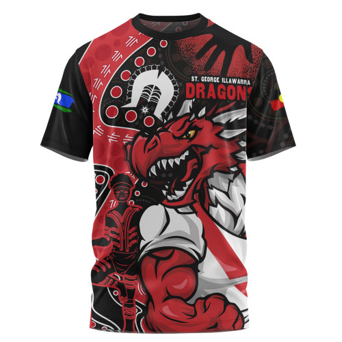 St. George Illawarra Dragons T-Shirt NAIDOC Indigenous Warrior Spirit