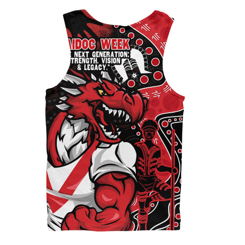St. George Illawarra Dragons Men Singlet NAIDOC Indigenous Warrior Spirit