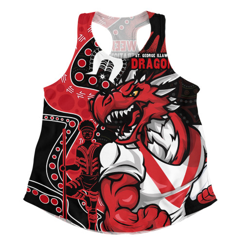 St. George Illawarra Dragons Women Racerback Singlet NAIDOC Indigenous Warrior Spirit