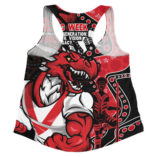 St. George Illawarra Dragons Women Racerback Singlet NAIDOC Indigenous Warrior Spirit
