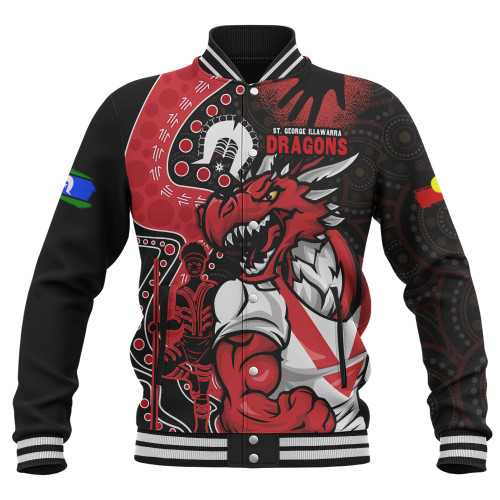 St. George Illawarra Dragons Baseball Jacket NAIDOC Indigenous Warrior Spirit
