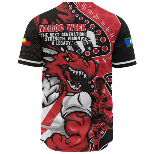St. George Illawarra Dragons Baseball Shirt NAIDOC Indigenous Warrior Spirit St. George Illawarra Dragons Baseball Shirt NAIDOC Indigenous Warrior Spirit