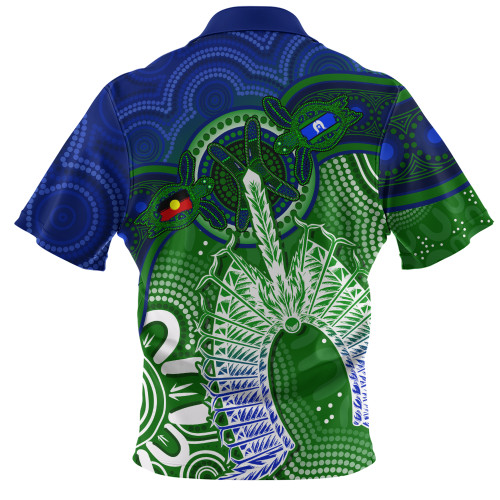 Indigenous Australian Aboriginal Zip Polo Shirt Spirit Of The Turtle Dreaming Path