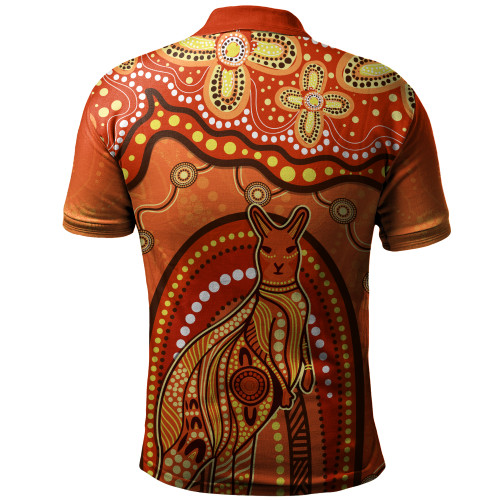 Indigenous Australian Aboriginal Polo Shirt Kangaroo Dreaming Outback Spirit Edition