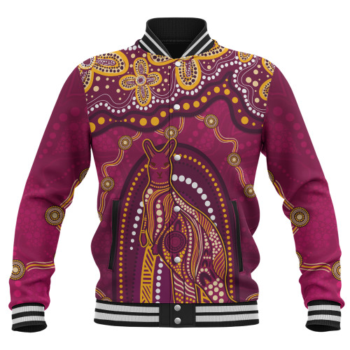 Indigenous Australian Aboriginal Baseball Jacket Kangaroo Dreaming Outback Spirit Edition Indigenous Australian Aboriginal Baseball Jacket Kangaroo Dreaming Outback Spirit Edition