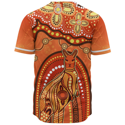 Indigenous Australian Aboriginal Baseball Shirt Kangaroo Dreaming Outback Spirit Edition