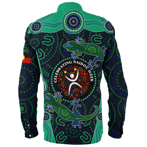 Indigenous Australian Aboriginal Long Sleeve Shirt NAIDOC Lizard Songlines Edition