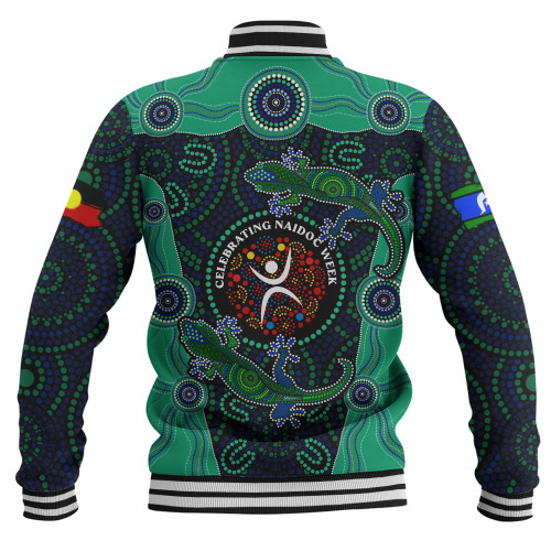 Indigenous Australian Aboriginal Baseball Jacket NAIDOC Lizard Songlines Edition