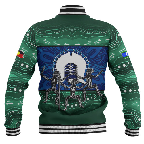 Indigenous Australian Aboriginal Baseball Jacket Torres Warrior Spirit NAIDOC Week Dance Edition