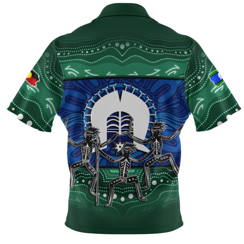 Indigenous Australian Aboriginal Zip Polo Shirt Torres Warrior Spirit NAIDOC Week Dance Edition