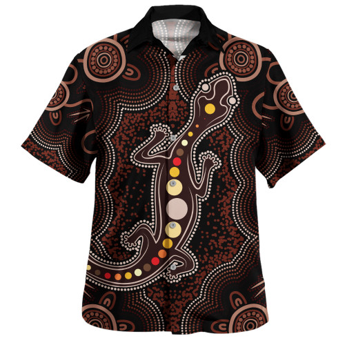 Indigenous Australian Aboriginal Hawaiian Shirt Aboriginal Gecko Dreaming Path