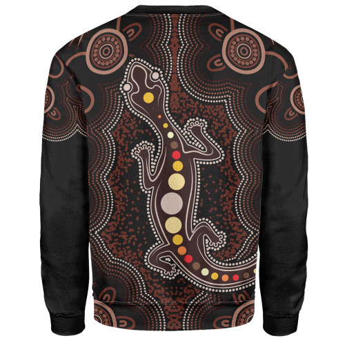 Indigenous Australian Aboriginal Sweatshirt Aboriginal Gecko Dreaming Path