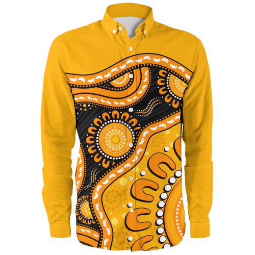 Indigenous Australian Aboriginal Long Sleeve Shirt Sun Pathway Walkabout
