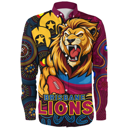 Brisbane Lions Long Sleeve Shirt NAIDOC Spirit Of Country