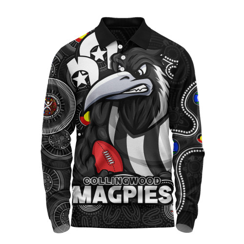 Collingwood Long Sleeve Polo Shirt NAIDOC Spirit Of Country