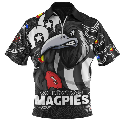 Collingwood Zip Polo Shirt NAIDOC Spirit Of Country