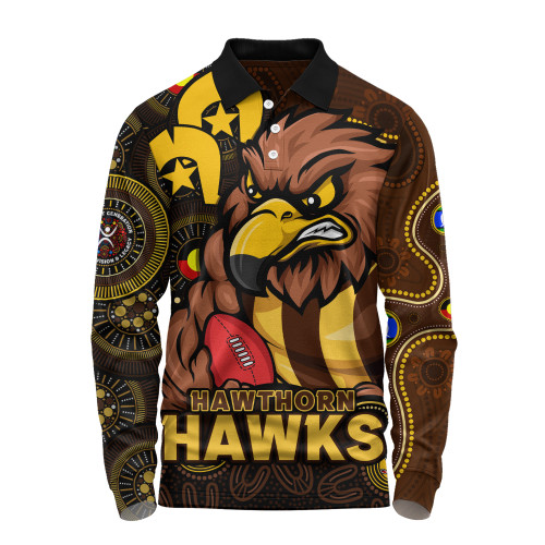Hawthorn Long Sleeve Polo Shirt NAIDOC Spirit Of Country