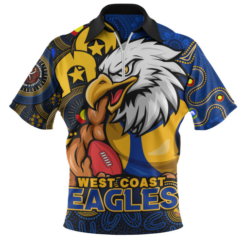 West Coast Eagles Zip Polo Shirt NAIDOC Spirit Of Country